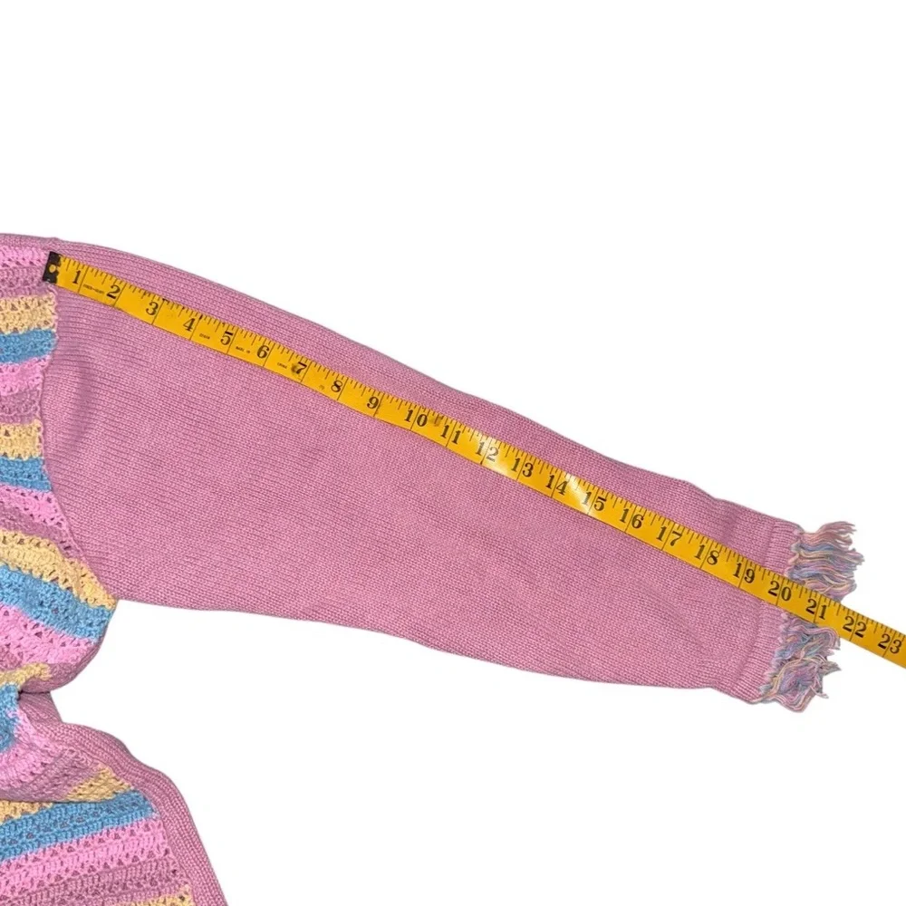 VTG Storybook Knits Pastel Striped Cardigan & Vest Y2K Cottagecore Knit Sweater
